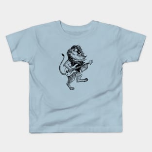 SEEMBO Lion Playing Guitar Musician Guitarist Music Fun Band Kids T-Shirt